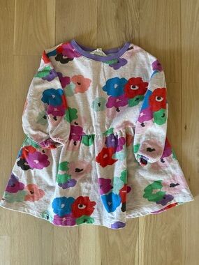 Mini Boden Floral Multicolor Long-Sleeve Dress